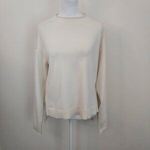 Marbella Off White Wool Cashmere Blend Bateau Rollneck Sweater Size Medium
